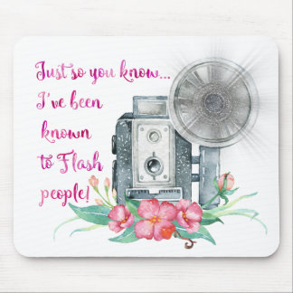 Photographer Camera Flash Mouse Pad