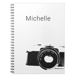 Photographer camera graphic Custom Name Notebook