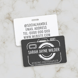 Photographer Camera Icon Wedding Business Badge ID Badge