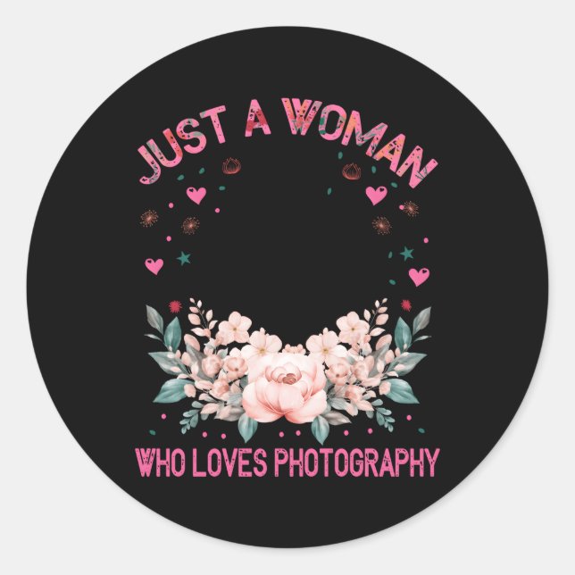 Photographer Camera Just A Who Loves Photography Classic Round Sticker (Front)