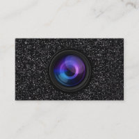 Photographer Camera Lens Black Glitter Photography