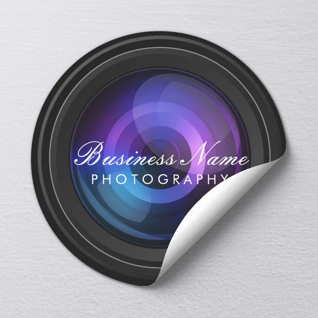 Photographer Camera Lens Professional Photography Classic Round Sticker (Creator Uploaded)