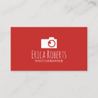 Photographer Camera Logo Minimal Red Photography