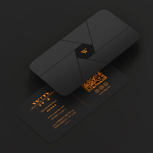 Photographer Camera Shutter Lens Black Orange Business Card