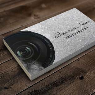 Photographer Camera Silver Glitter Photography Business Card