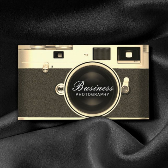 Photographer Classic Gold Camera Photography Business Card (Creator Uploaded)