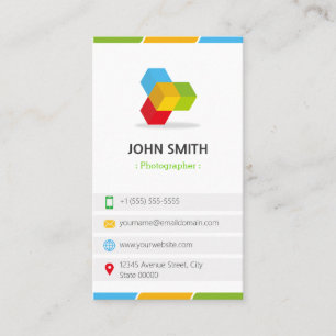 Photographer - Colourful with QR Code Business Card