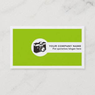 Photographer company business cards-lime green business card