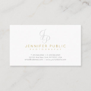 Photographer Creative Gold Text Monogram Modern Business Card