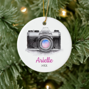 Photographer Custom Personalised Camera Christmas Ceramic Tree Decoration