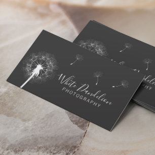 Photographer Dark Grey Dandelion Photography Business Card