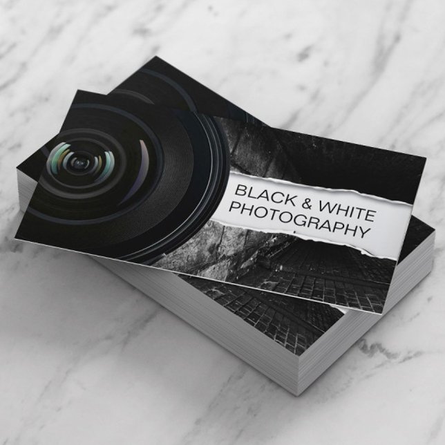 Photographer Elegant Black & White Photography Business Card (Creator Uploaded)