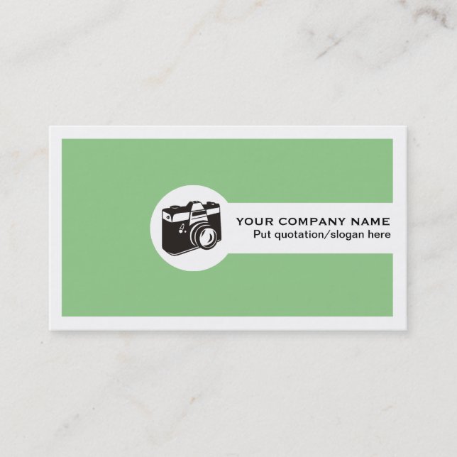 Photographer feminine business cards-sage green card (Front)