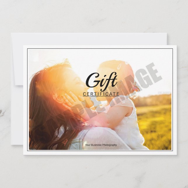 Photographer Gift Certificate (Front)