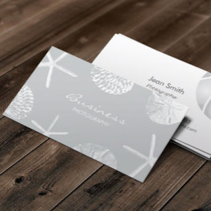 Photographer Grey Beach Seashells Photography Business Card