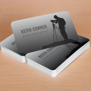 Photographer Grey Gradient Business Card