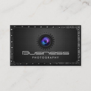 Photographer Industrial Dark Metal Photography Business Card
