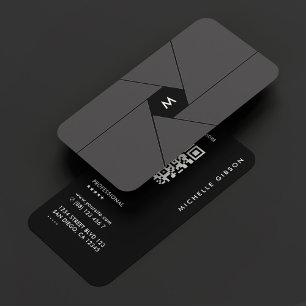 Photographer Initial Dark Grey Shutter Lens Modern Business Card