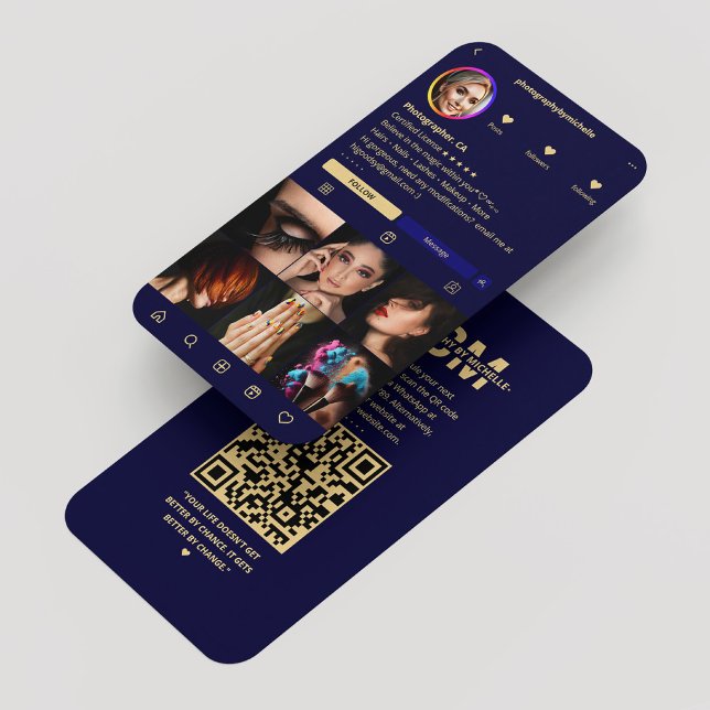 Photographer Instagram Midnight Blue Modern Business Card (Photographer Instagram Midnight Blue Modern Business Card
)