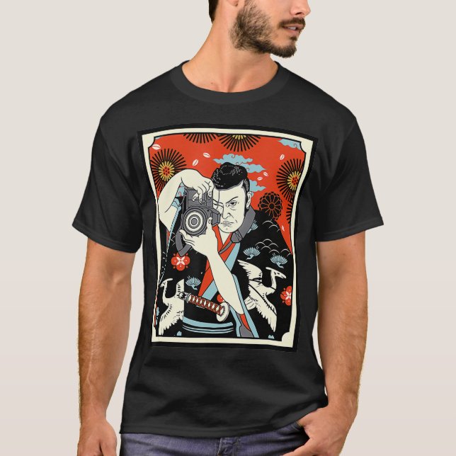 Photographer Japanese Samurai Warrior Armour Sword T-Shirt (Front)