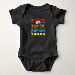 Photographer Life Funny Icon List Baby Bodysuit