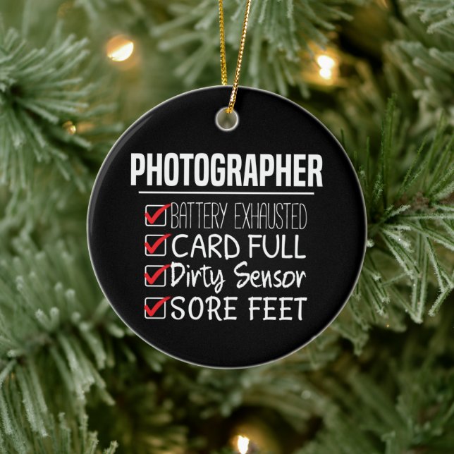 Photographer Life - Funny Photography Checklist Ceramic Tree Decoration (Tree)