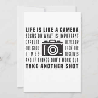 Photographer Life Is Like A Camera Photography Announcement