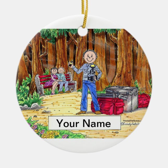 Photographer - Male Ceramic Tree Decoration (Front)