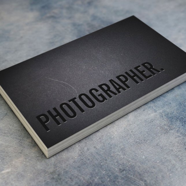 Photographer Minimalist Bold Text Photography Business Card (Creator Uploaded)