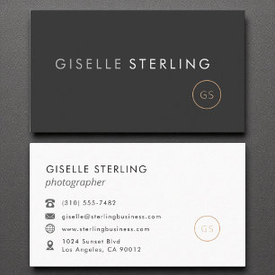 Photographer Minimalist Luxury Black Elegant Business Card