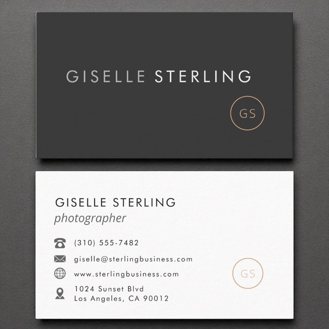 Photographer Minimalist Luxury Black Elegant Business Card (Creator Uploaded)