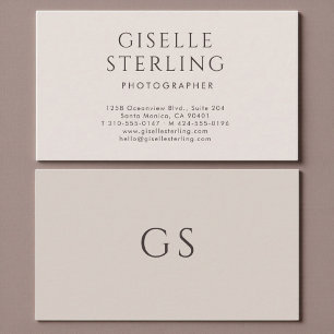 Photographer Minimalist Luxury Neutral Modern Business Card