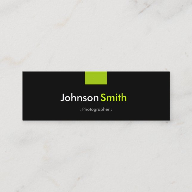 Photographer - Mint Green Compact Mini Business Card (Front)