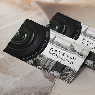 Photographer Modern Black & White Photography Business Card