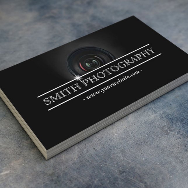 Photographer Modern Camera Lens Photography Business Card (Creator Uploaded)