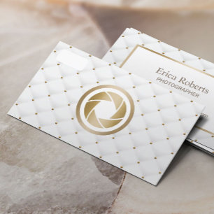 Photographer Modern Gold Camera Luxury Photography Business Card