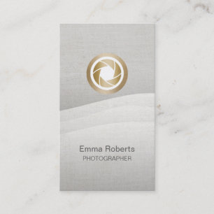 Photographer Modern Gold Shutter Logo Zen Flows Business Card