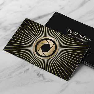 Photographer Modern Gold Shutter Professional Business Card