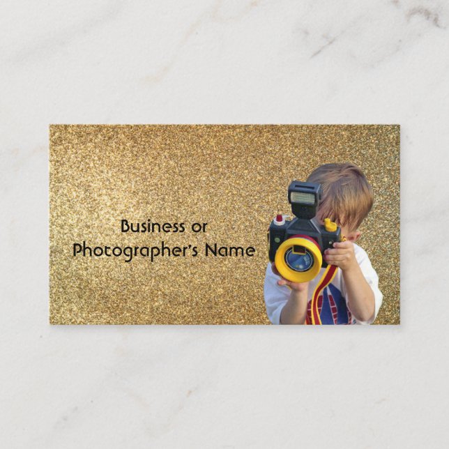 Photographer or Camera Store humourous GoldBG Business Card (Front)
