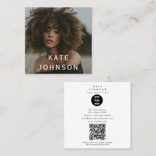 Photographer Photo Modern Business Logo Chic Square Business Card
