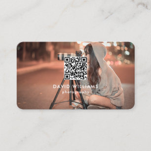 Photographer Photo QR Code Professional Black Business Card
