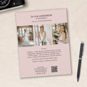 Photographer Photo QR Social Media Pink Business Flyer