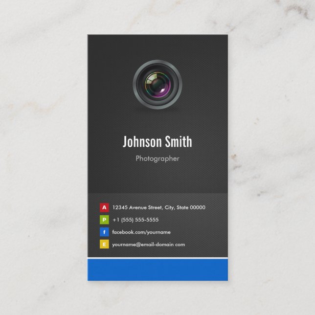 Photographer - Premium Creative Innovative Business Card (Front)
