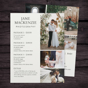 Photographer Price List Services Flyer Template