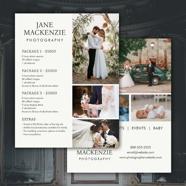 Photographer Price List Services Flyer Template (Creator Uploaded)