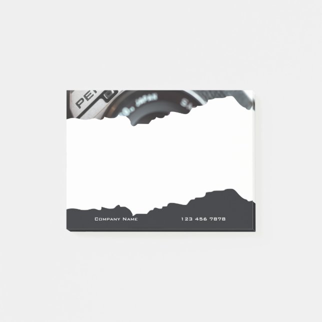 Photographer Promotional Swag White Black Post-it Notes (Front)