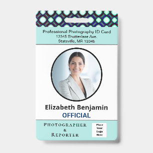 Photographer Reporter Employee ID Identification Badge