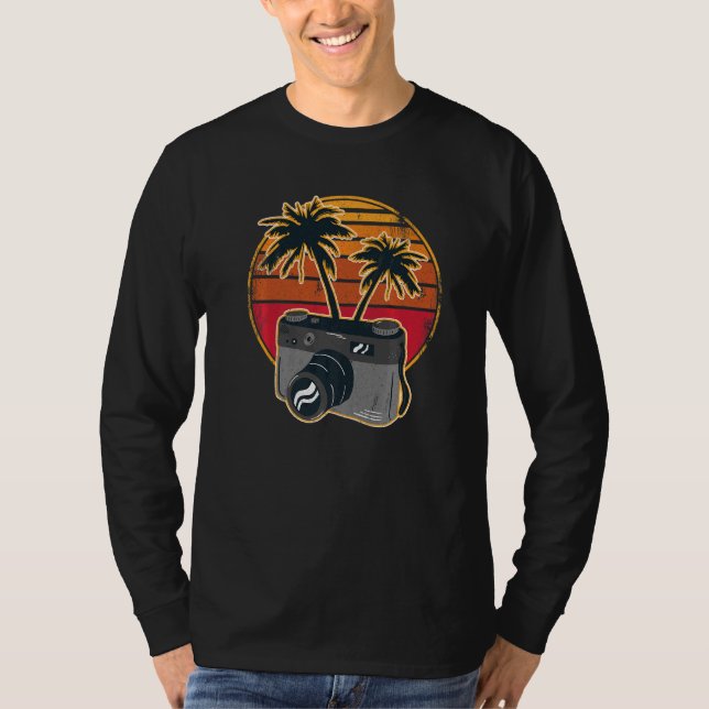 Photographer Retro Camera Sunset Vintage Photograp T-Shirt (Front)