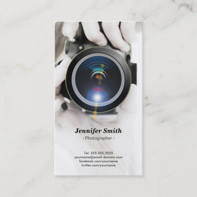 Photographer - Show your best photo on the back Business Card (Front)