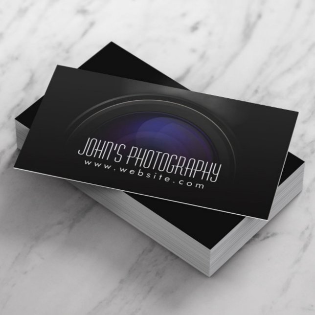 Photographer Smoking Camera Lens Professional Business Card (Creator Uploaded)